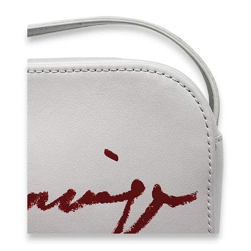 Everyday Camera XS White Crossbody Bag in Calfskin, Silver hardware