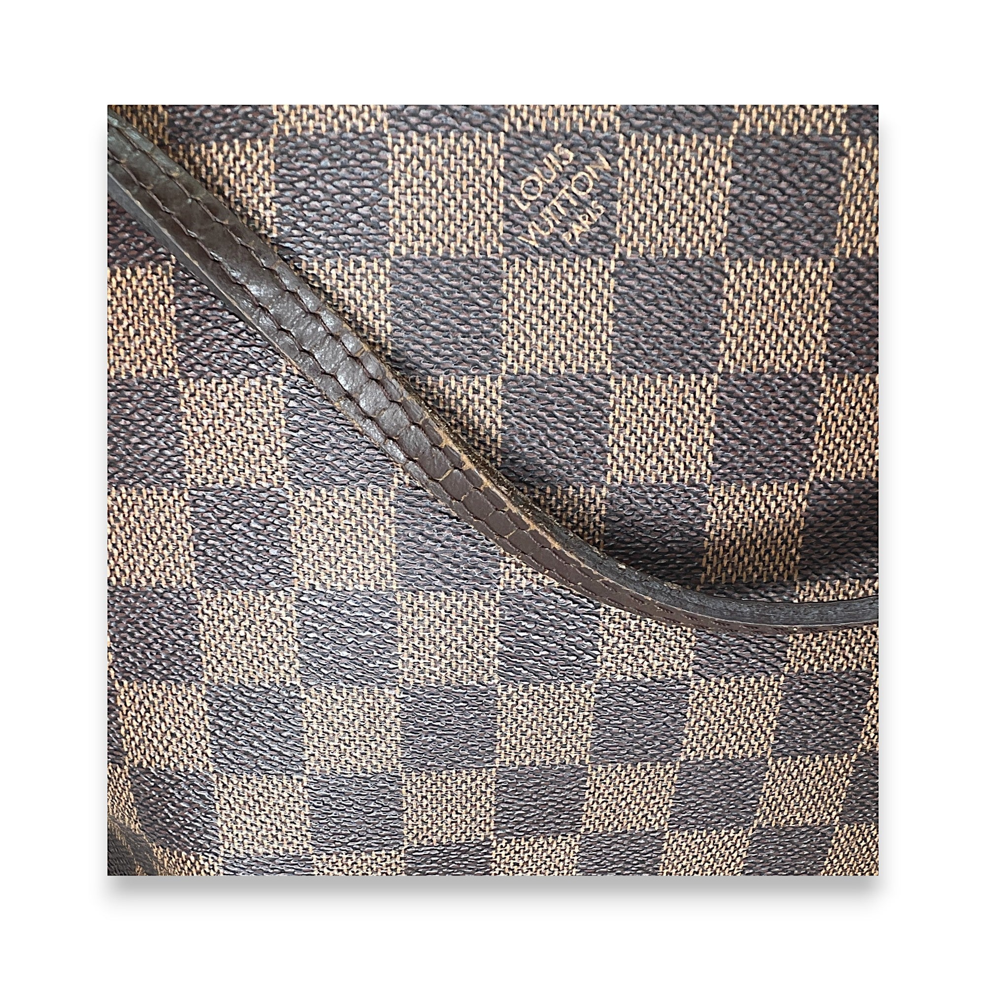 Neverfull MM Damier Ebene Tote Bag in Coated Canvas, Gold hardware