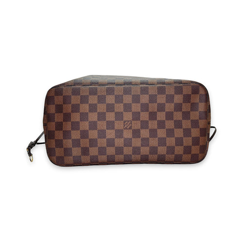 Neverfull MM Damier Ebene Tote Bag in Coated Canvas, Gold hardware