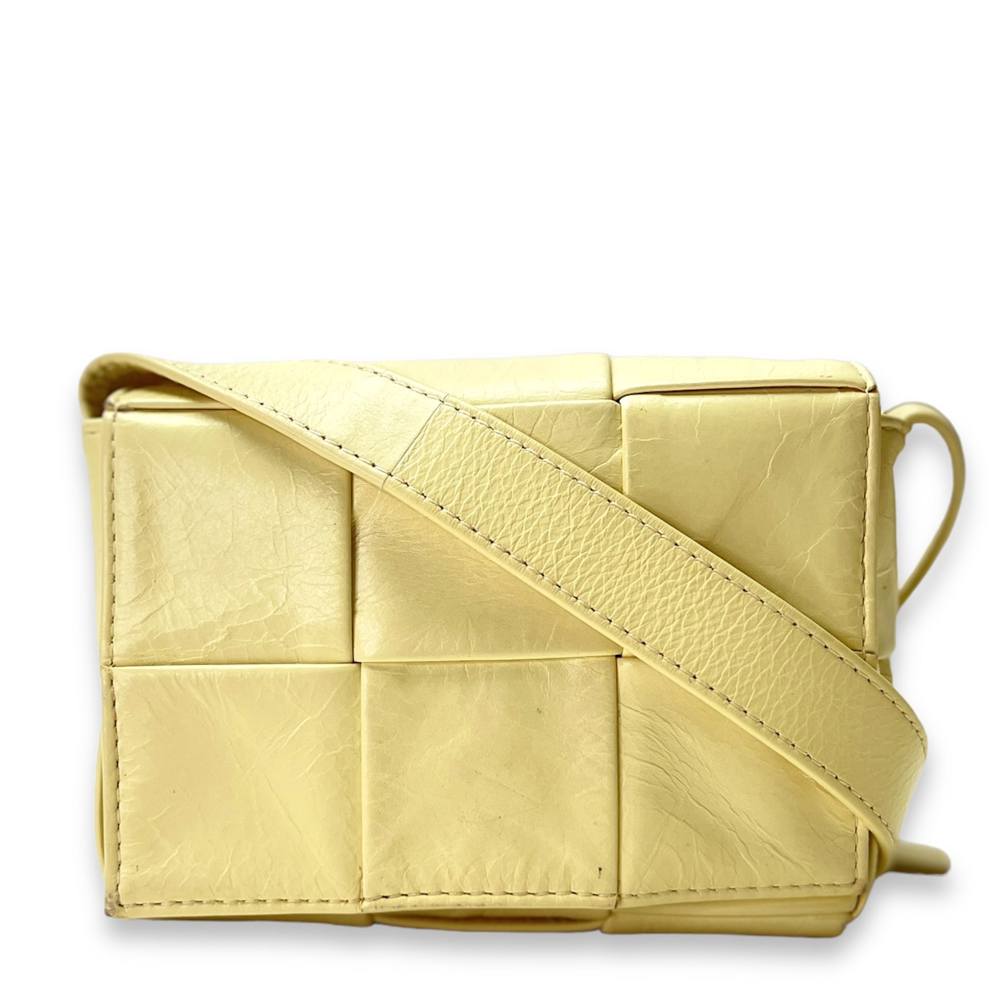 Other Mini Yellow Crossbody Bag in Calfskin, Silver hardware