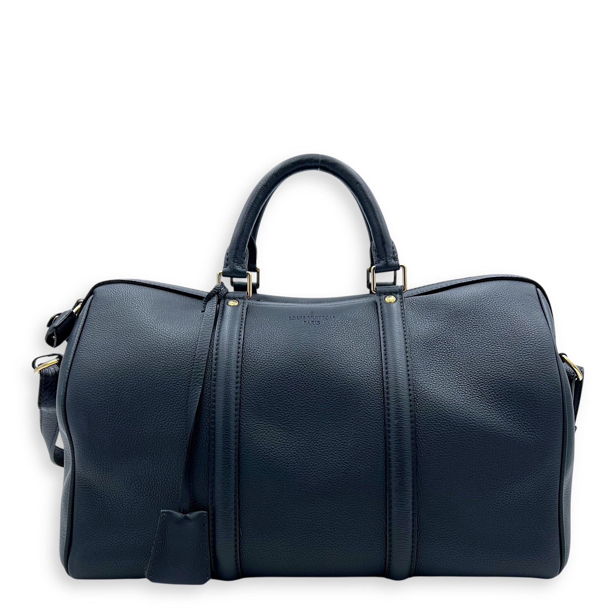 Sophia Coppola Boston Top Handle Bag Blue in Calfskin, Gold hardware