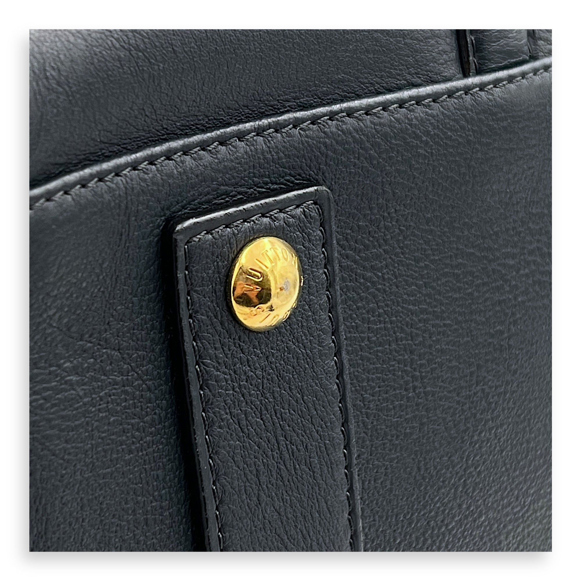 Sophia Coppola Boston Top Handle Bag Blue in Calfskin, Gold hardware