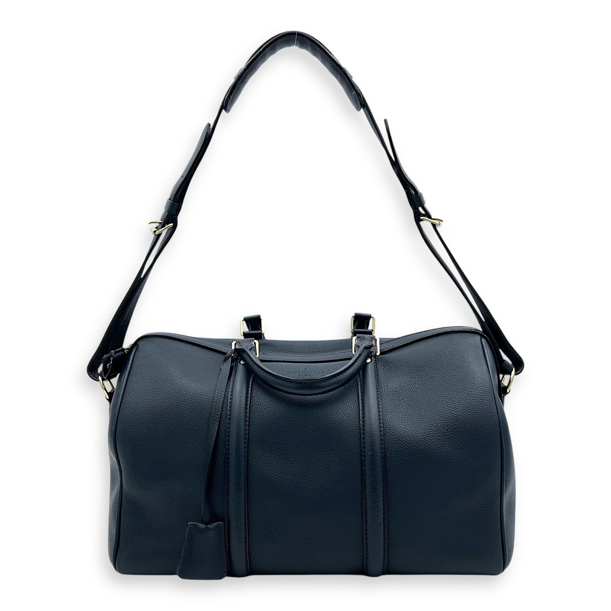 Sophia Coppola Boston Top Handle Bag Blue in Calfskin, Gold hardware