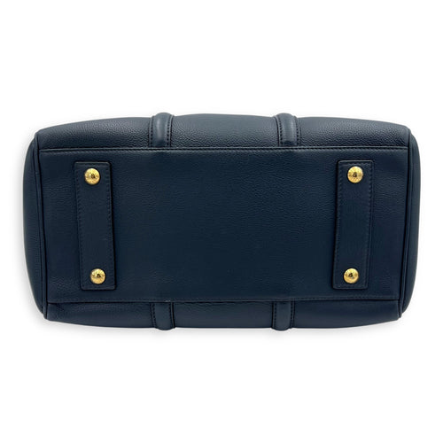 Sophia Coppola Boston Top Handle Bag Blue in Calfskin, Gold hardware