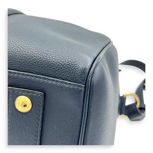 Sophia Coppola Boston Top Handle Bag Blue in Calfskin, Gold hardware