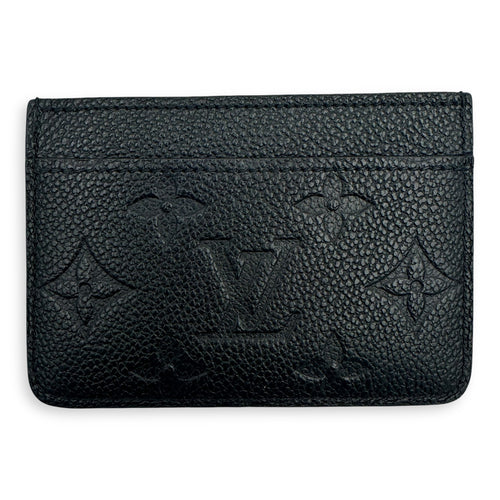 Logo Card Holder Black in Empreinte Leather, Gold hardware