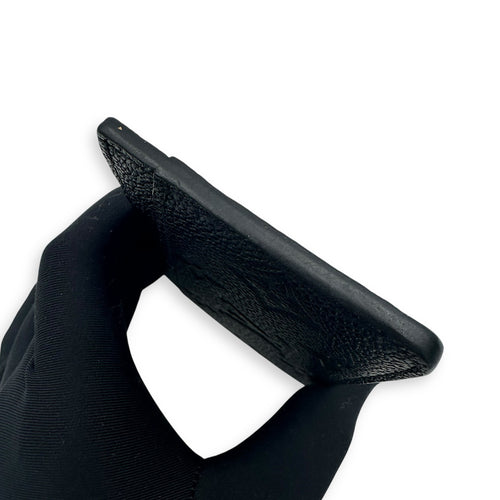 Logo Card Holder Black in Empreinte Leather, Gold hardware