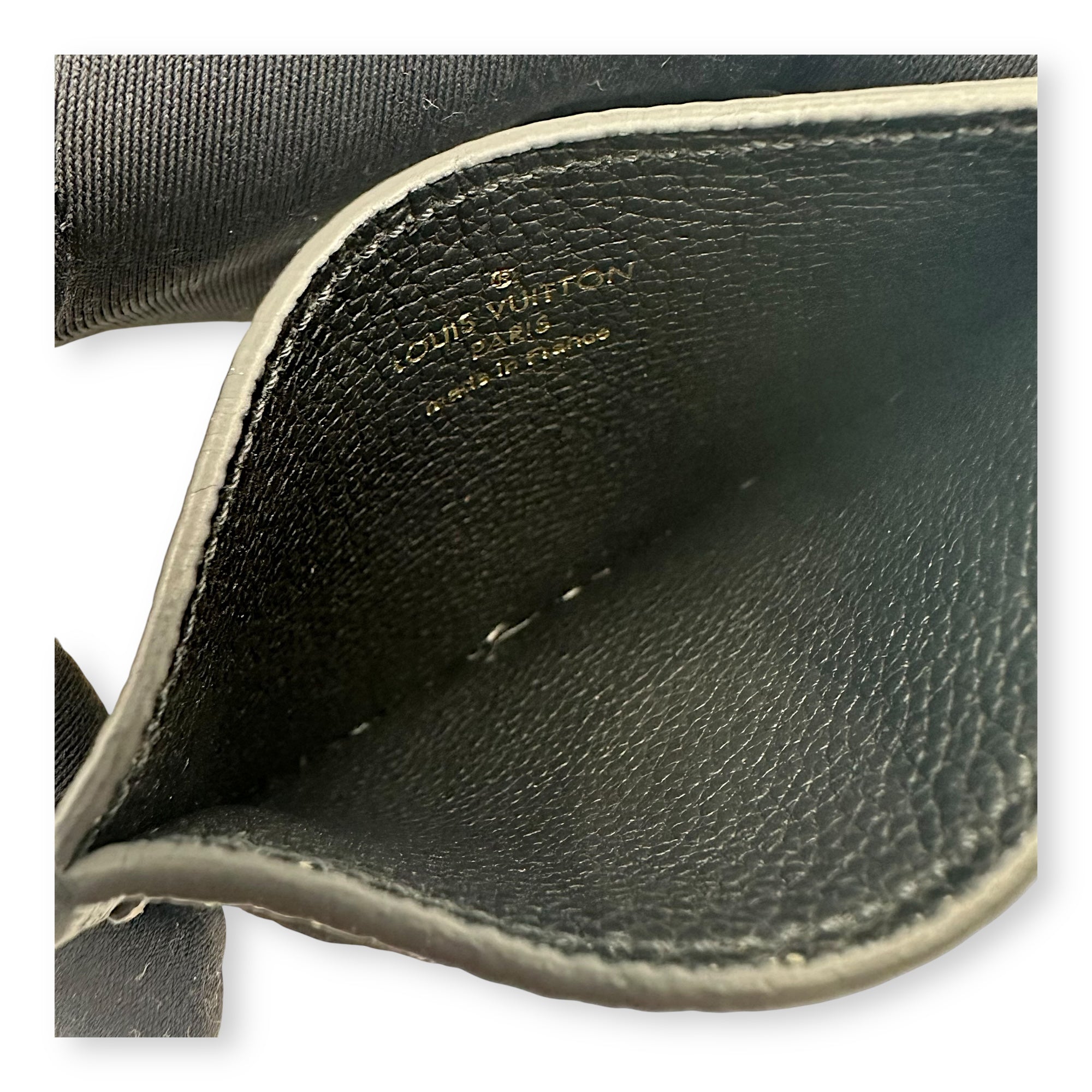 Logo Card Holder Black in Empreinte Leather, Gold hardware