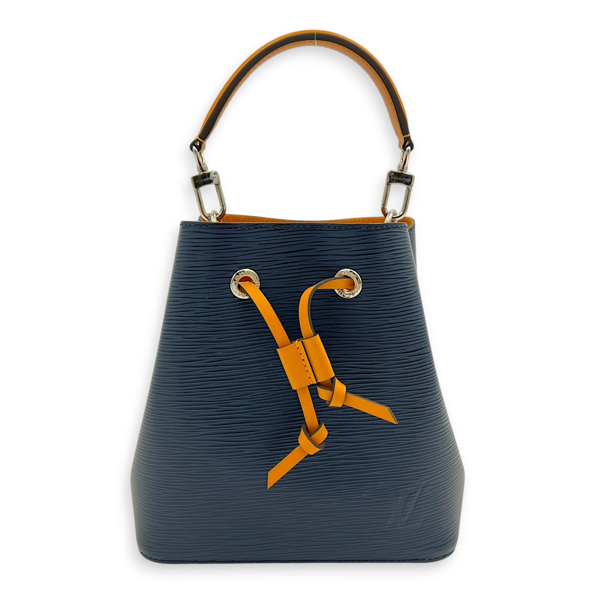 NeoNoe BB Blue Bucket Bag in Epi Leather, Silver hardware