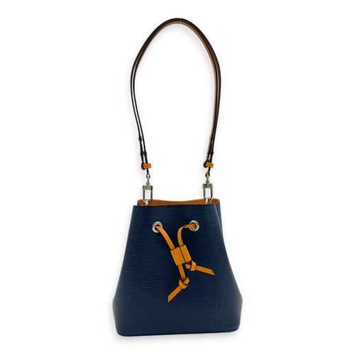 NeoNoe BB Blue Bucket Bag in Epi Leather, Silver hardware
