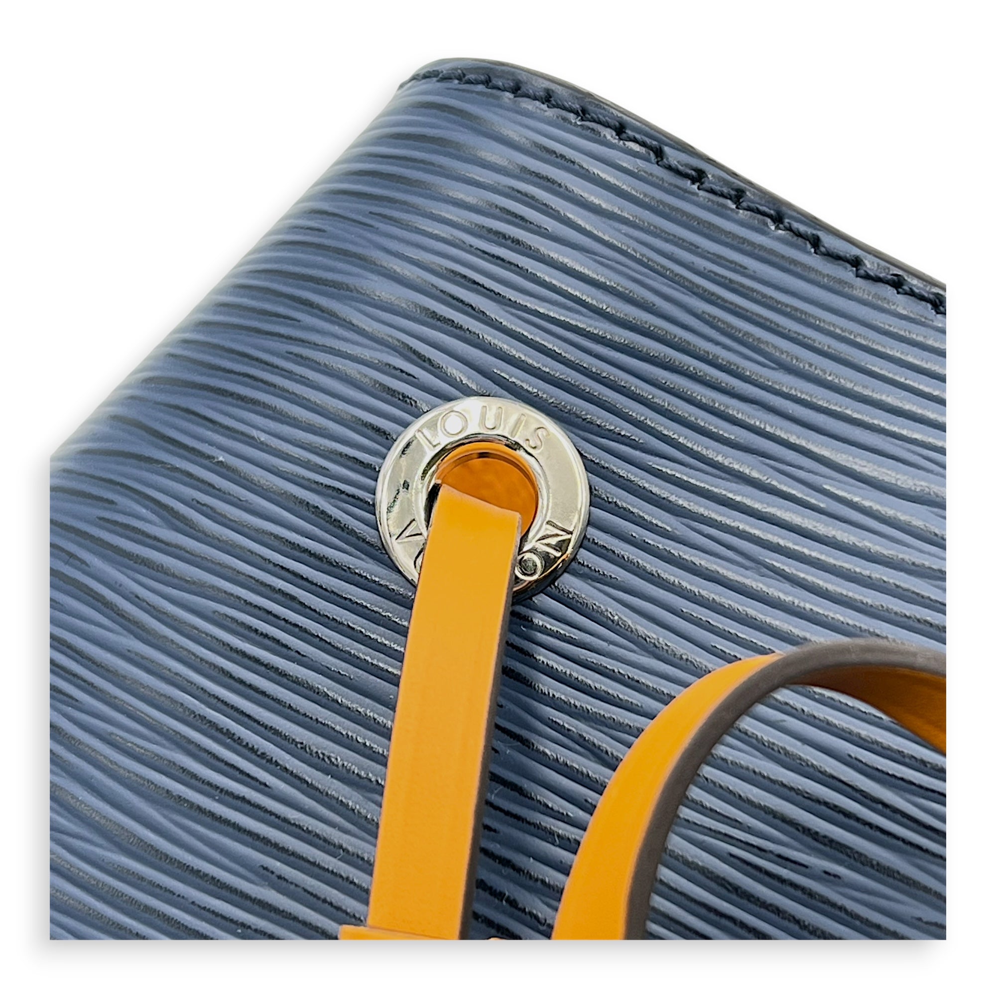 NeoNoe BB Blue Bucket Bag in Epi Leather, Silver hardware