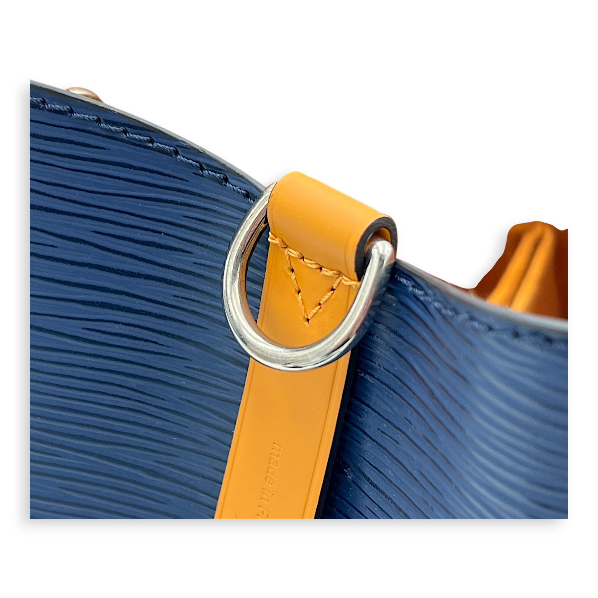 NeoNoe BB Blue Bucket Bag in Epi Leather, Silver hardware