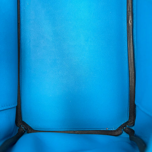 Birkin 25 Blue Zanzibar Top Handle Bag in Swift, Silver hardware
