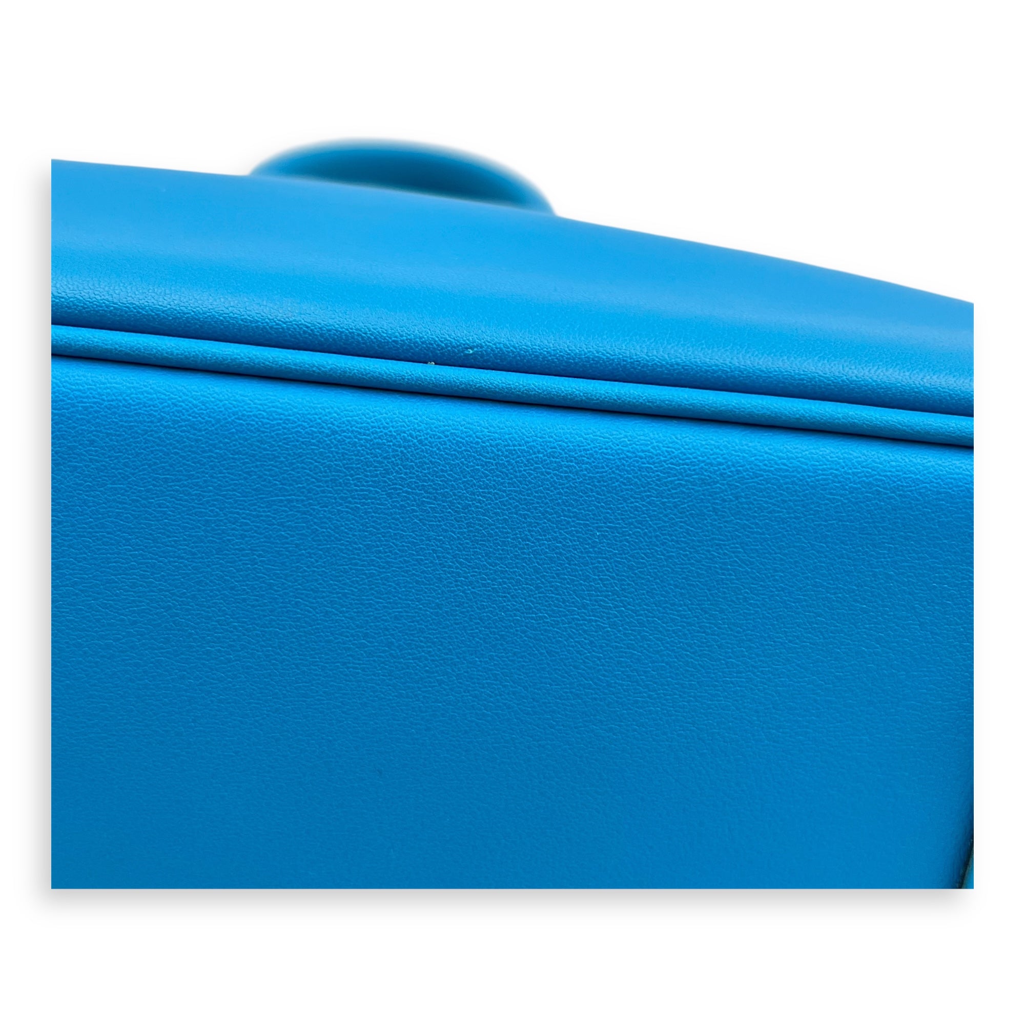 Birkin 25 Blue Zanzibar Top Handle Bag in Swift, Silver hardware