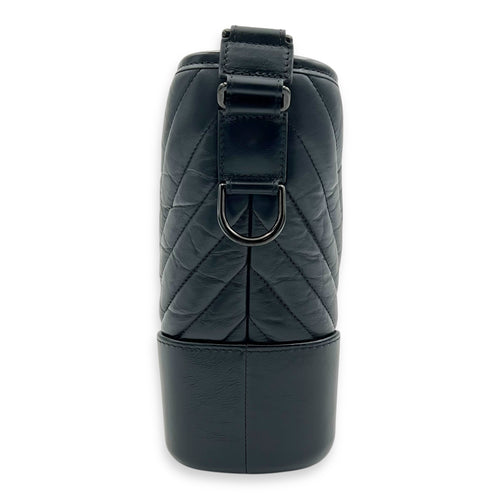 Gabrielle Large Black Shoulder Bag in Calfskin, So Black hardware
