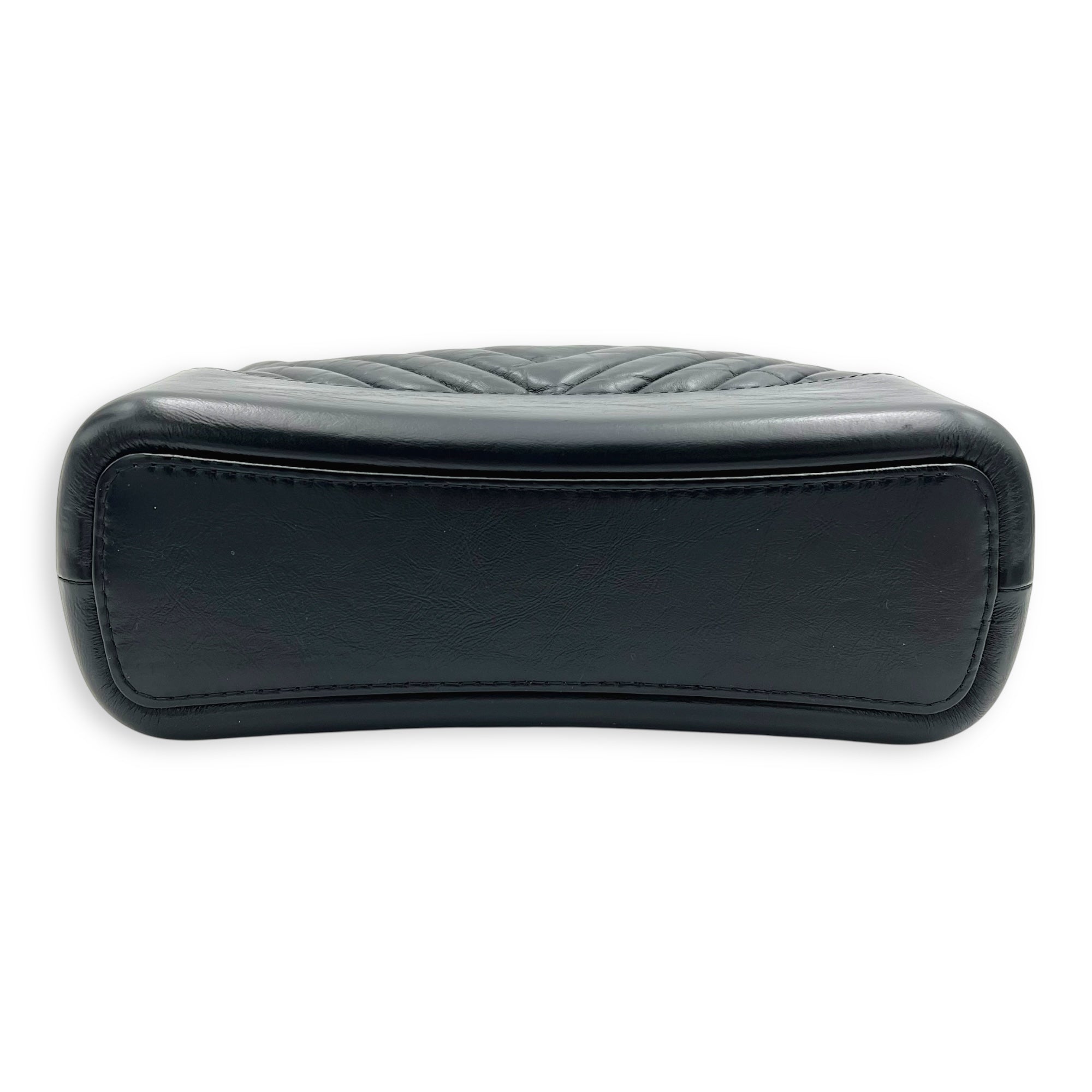 Gabrielle Large Black Shoulder Bag in Calfskin, So Black hardware