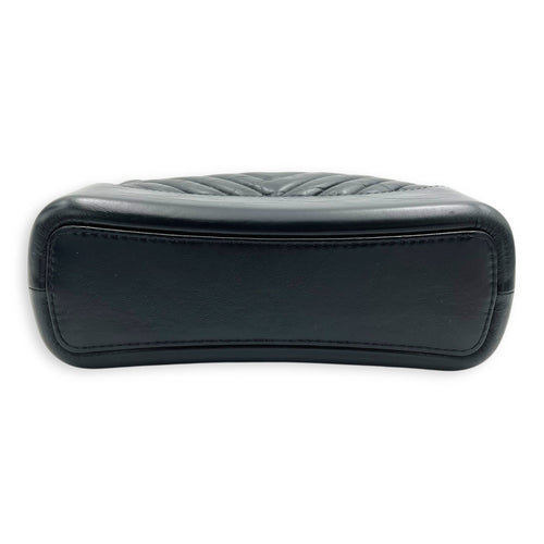 Gabrielle Large Black Shoulder Bag in Calfskin, So Black hardware