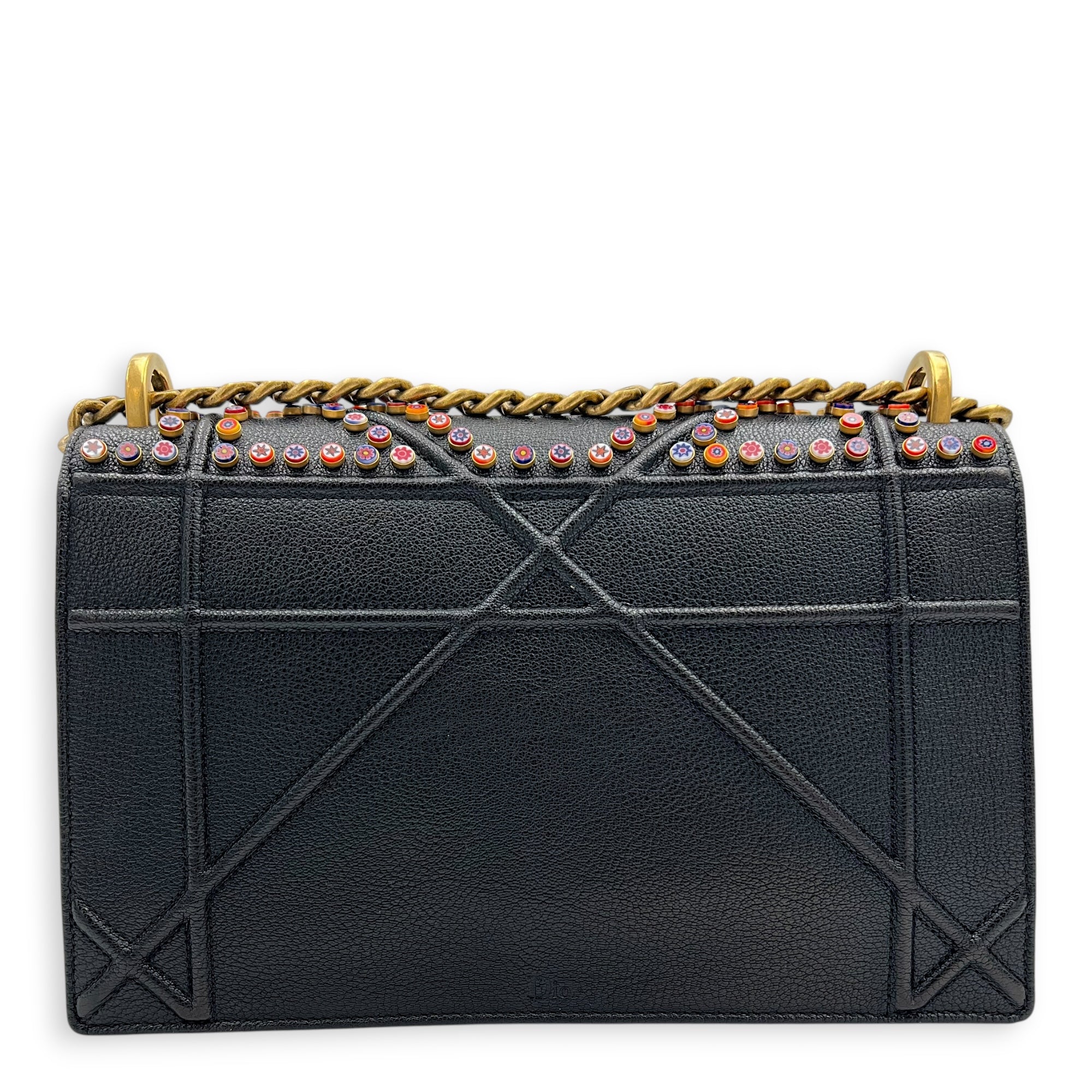 Diorama Shoulder Bag Black in Calfskin, Gold hardware
