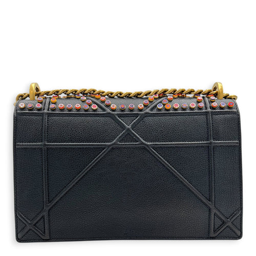 Diorama Shoulder Bag Black in Calfskin, Gold hardware