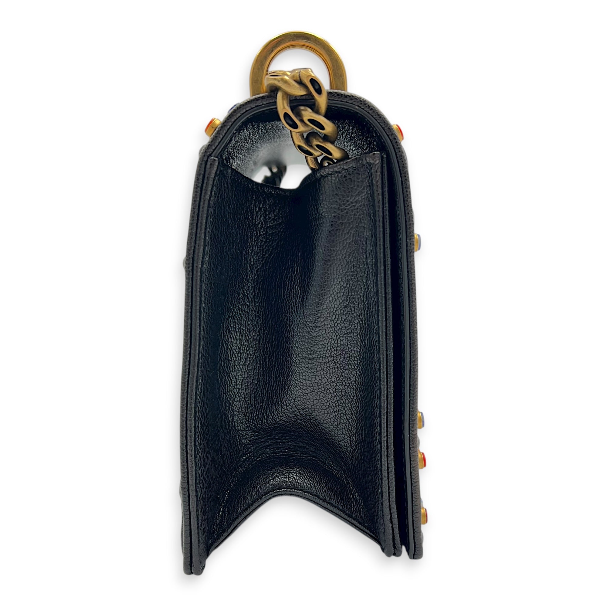 Diorama Shoulder Bag Black in Calfskin, Gold hardware