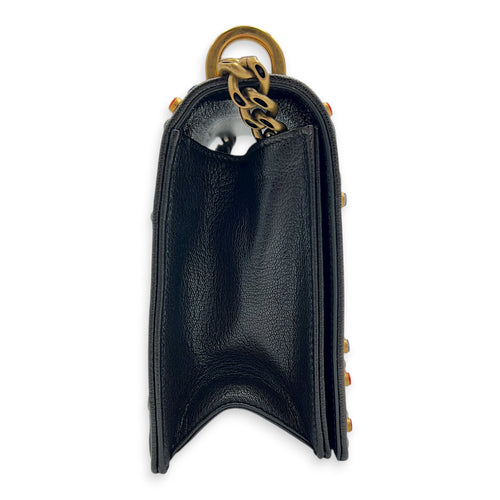 Diorama Shoulder Bag Black in Calfskin, Gold hardware