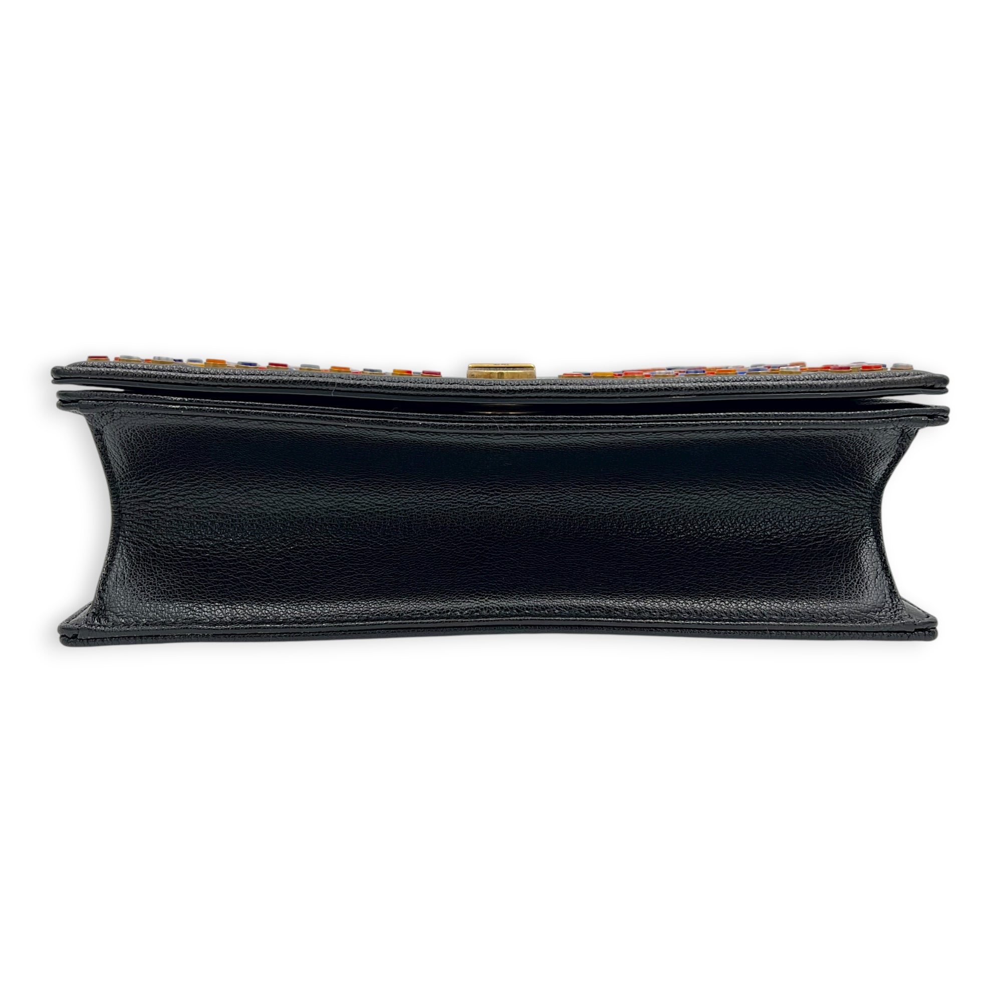 Diorama Shoulder Bag Black in Calfskin, Gold hardware