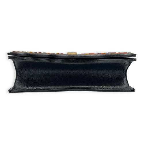 Diorama Shoulder Bag Black in Calfskin, Gold hardware