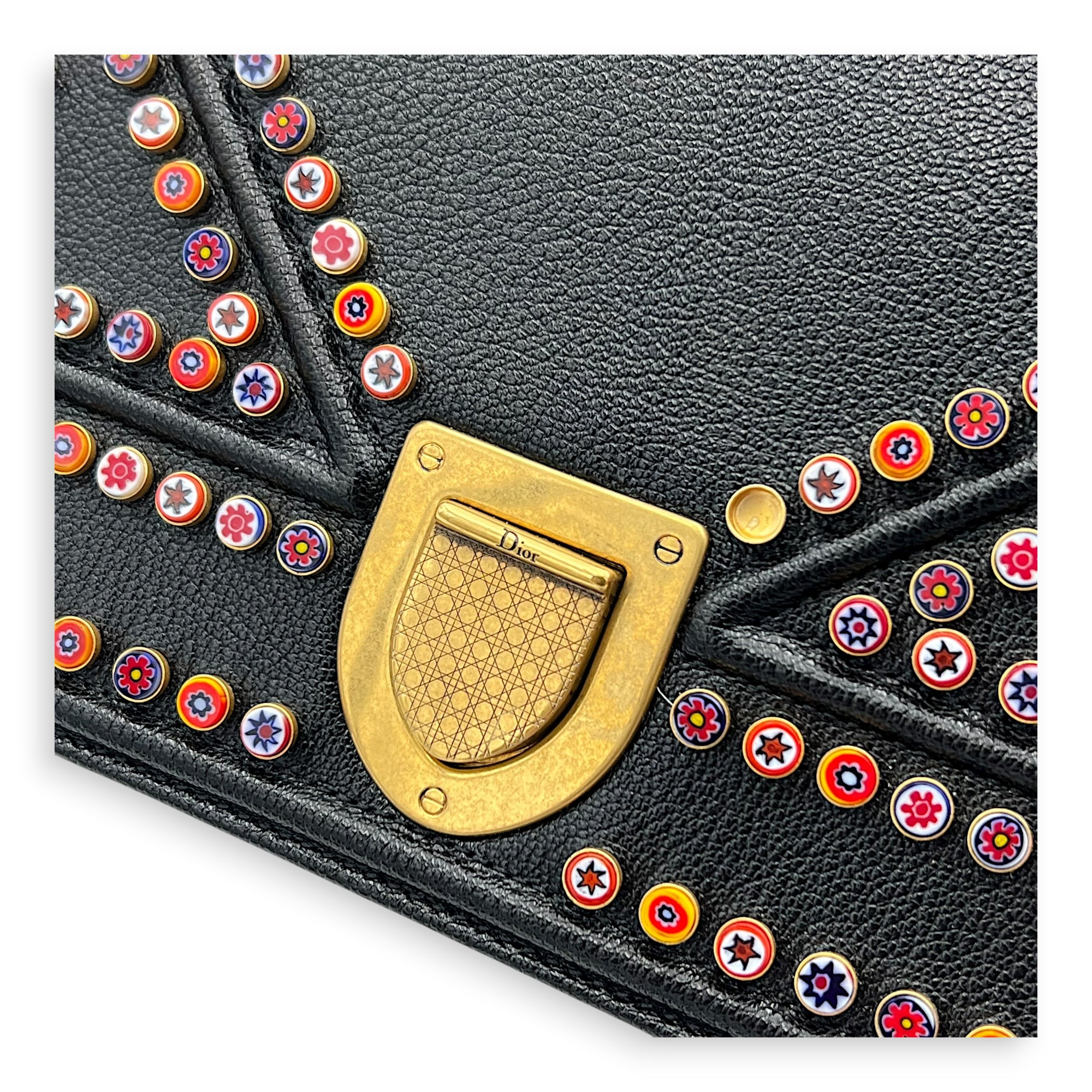 Diorama Shoulder Bag Black in Calfskin, Gold hardware