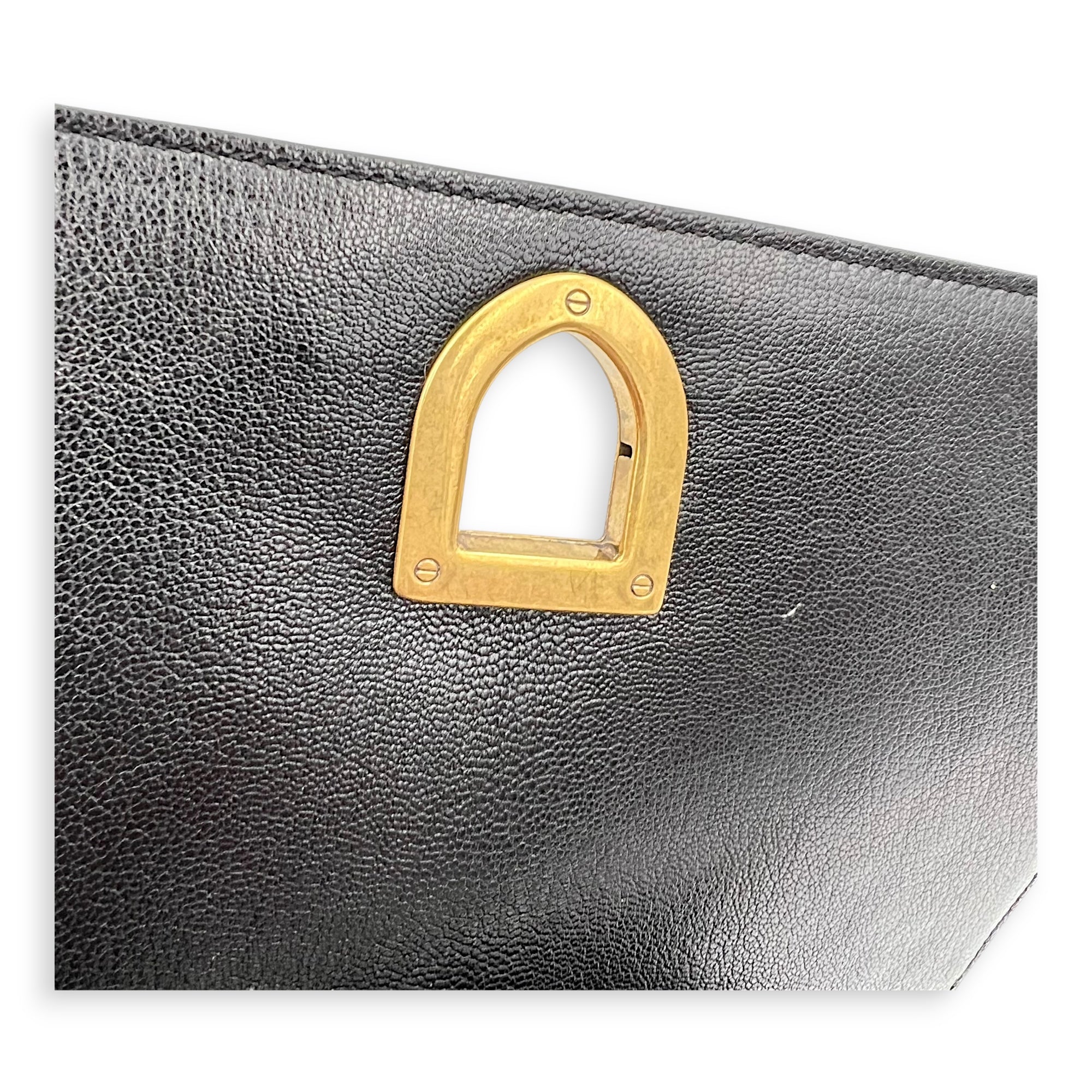 Diorama Shoulder Bag Black in Calfskin, Gold hardware