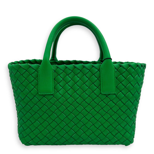 Cabat Top Handle Bag Green in Lambskin, Gold hardware