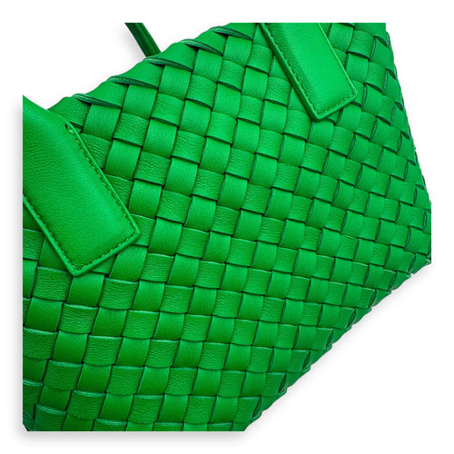 Cabat Top Handle Bag Green in Lambskin, Gold hardware