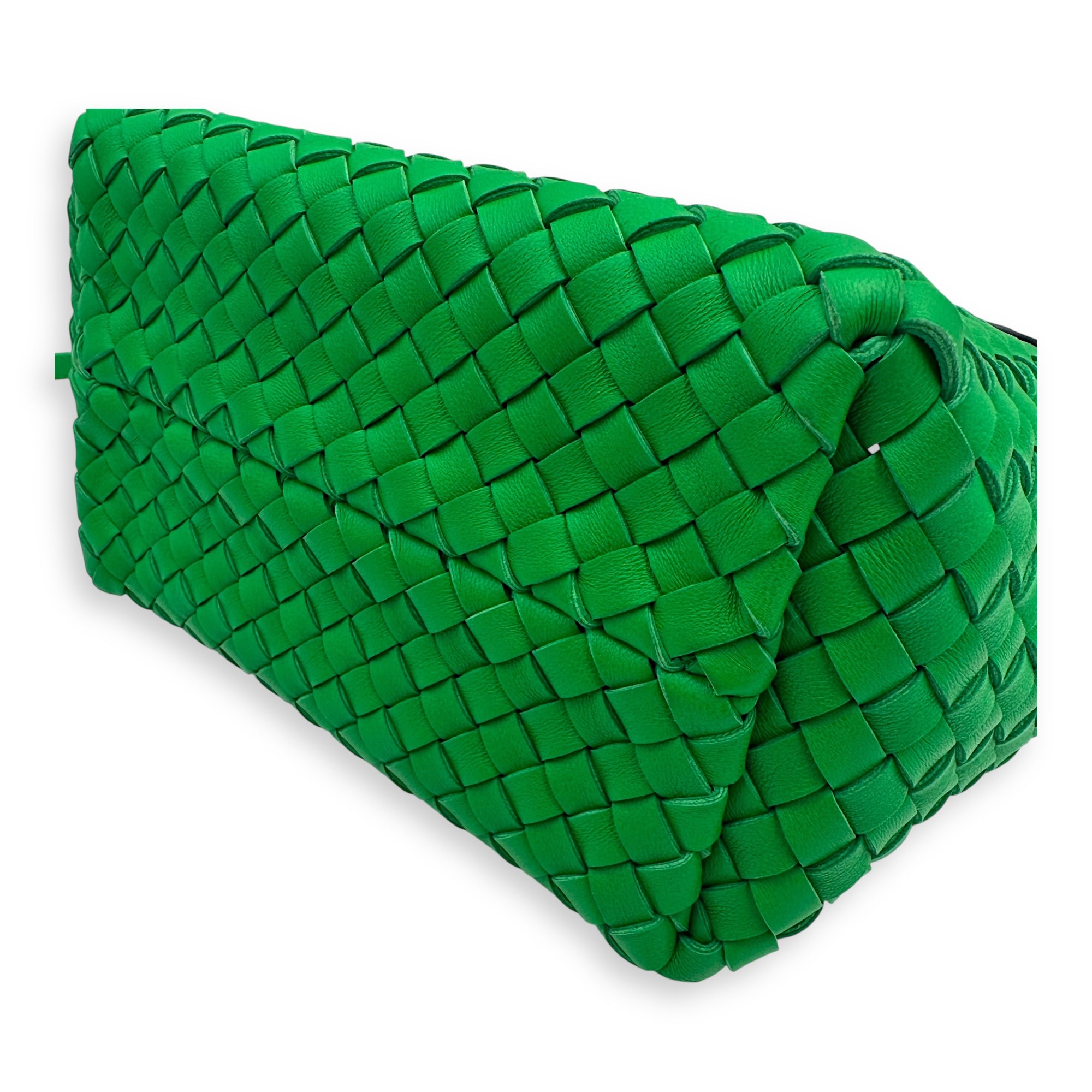 Cabat Top Handle Bag Green in Lambskin, Gold hardware
