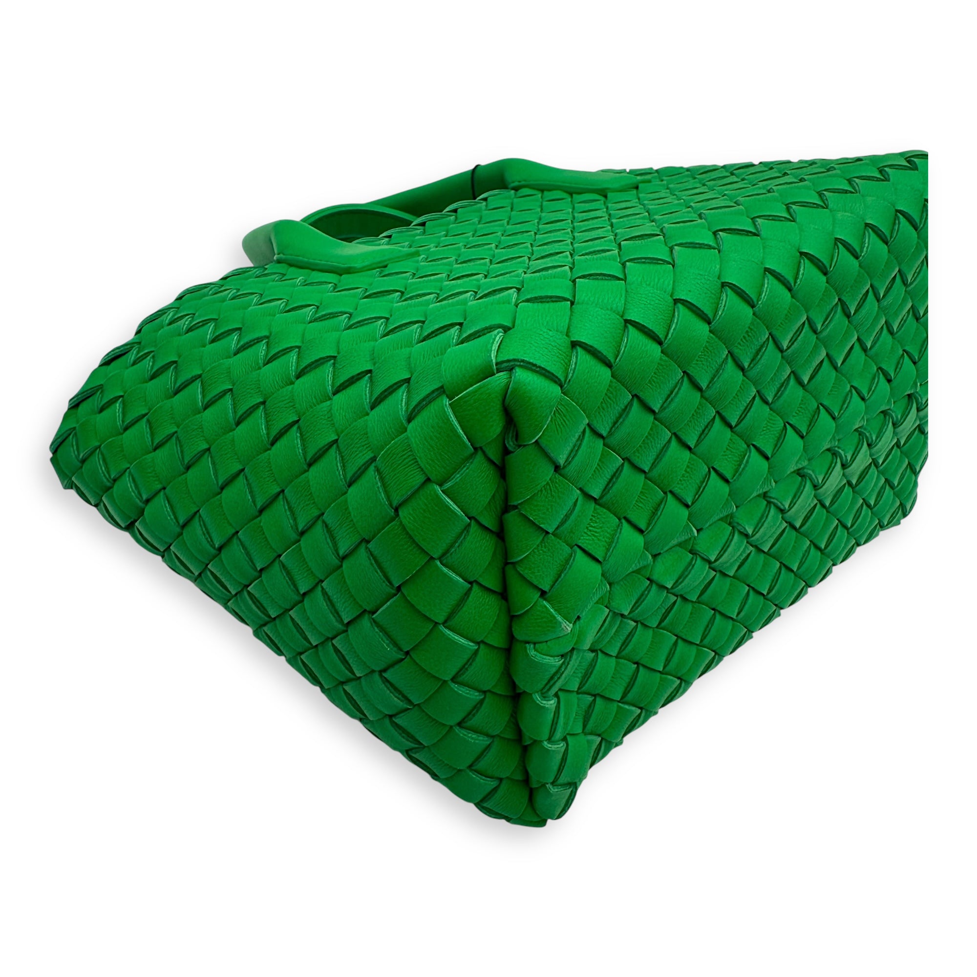 Cabat Top Handle Bag Green in Lambskin, Gold hardware