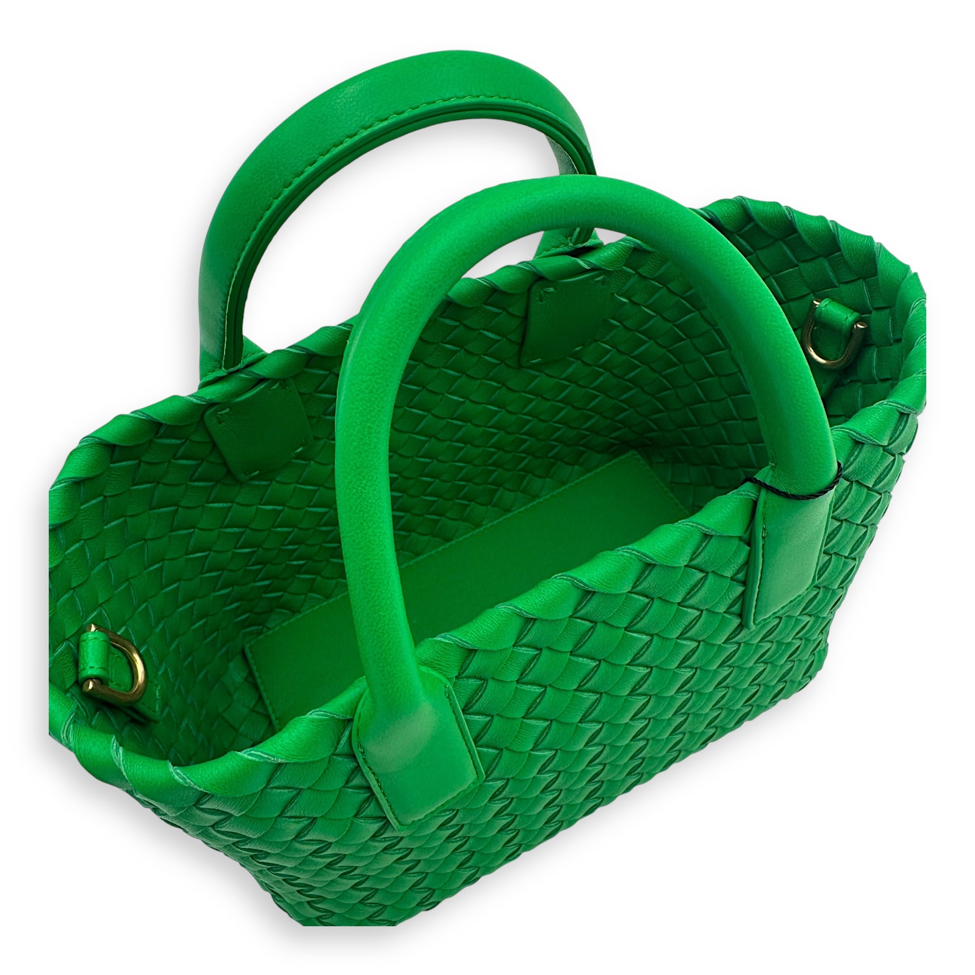 Cabat Top Handle Bag Green in Lambskin, Gold hardware