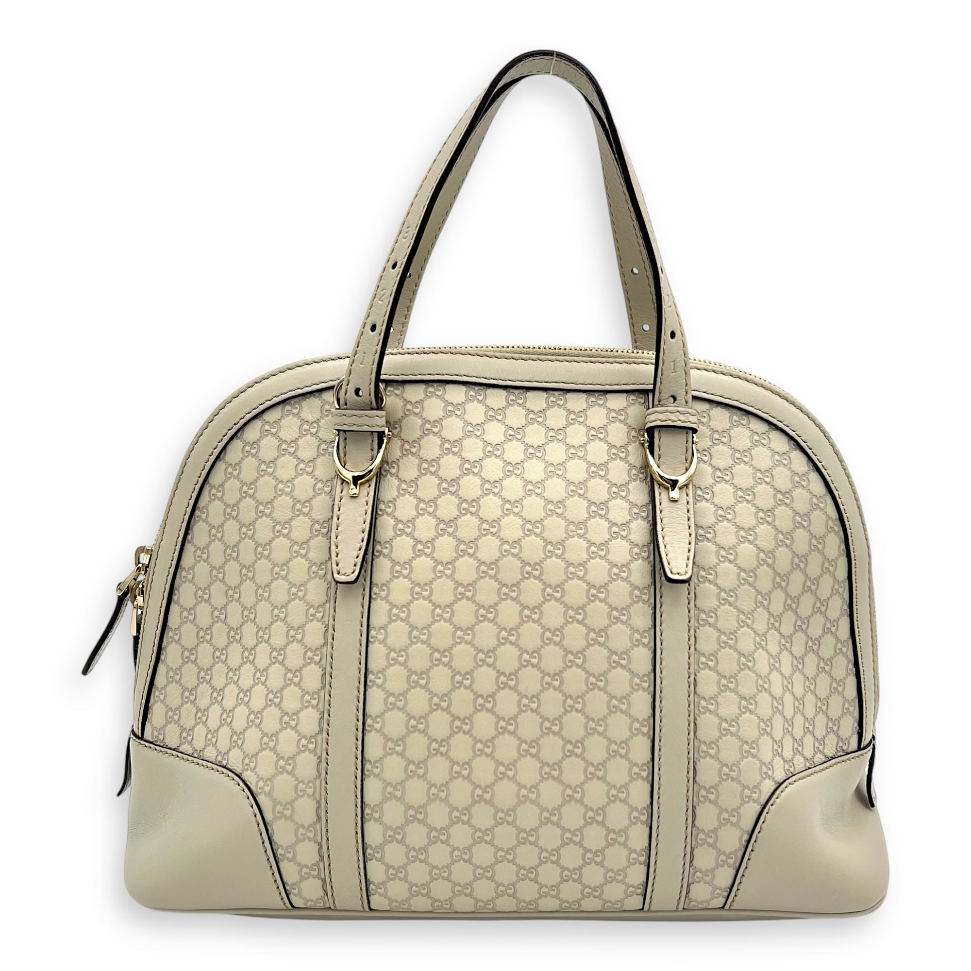 Guccissima Top Handle Bag White in Calfskin, Gold hardware