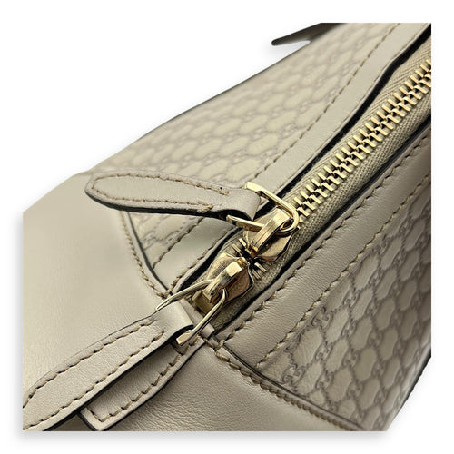 Guccissima Top Handle Bag White in Calfskin, Gold hardware