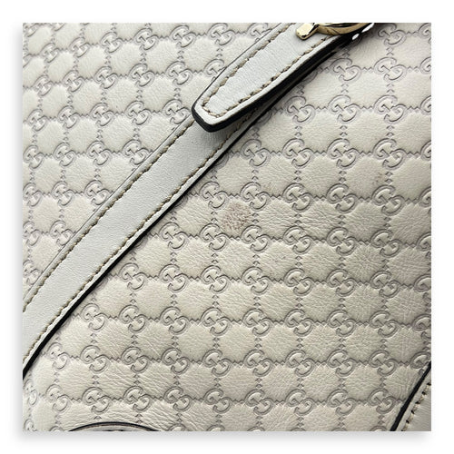 Guccissima Top Handle Bag White in Calfskin, Gold hardware