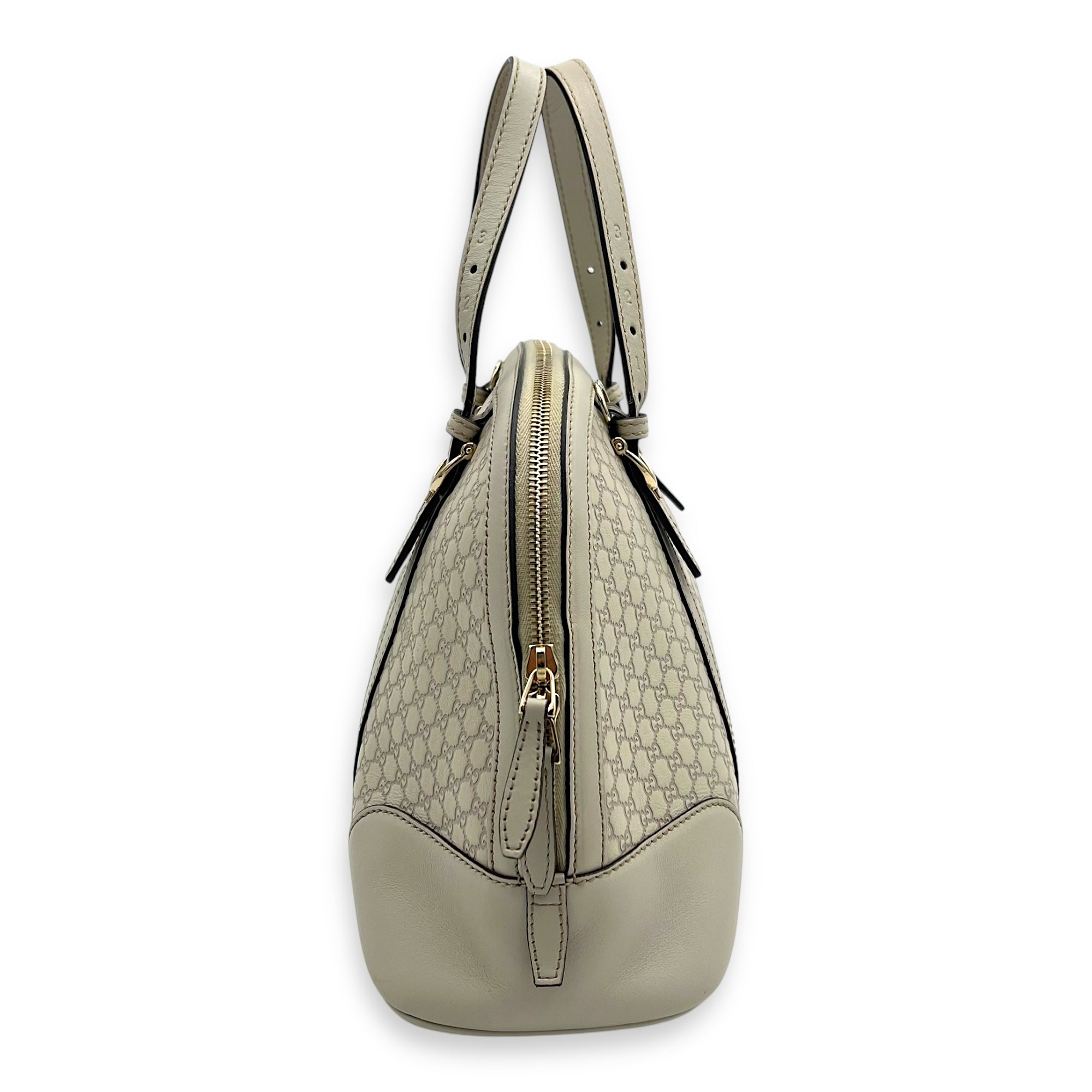 Guccissima Top Handle Bag White in Calfskin, Gold hardware