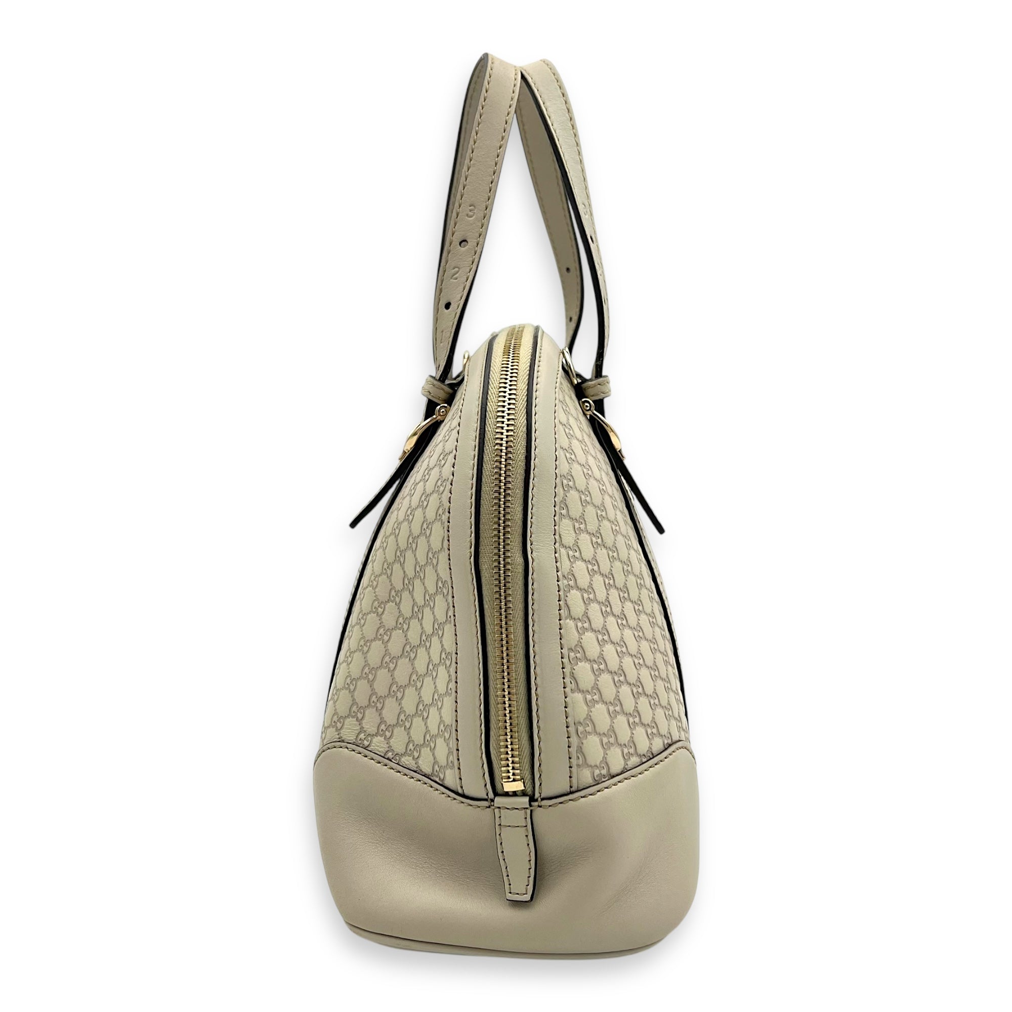 Guccissima Top Handle Bag White in Calfskin, Gold hardware