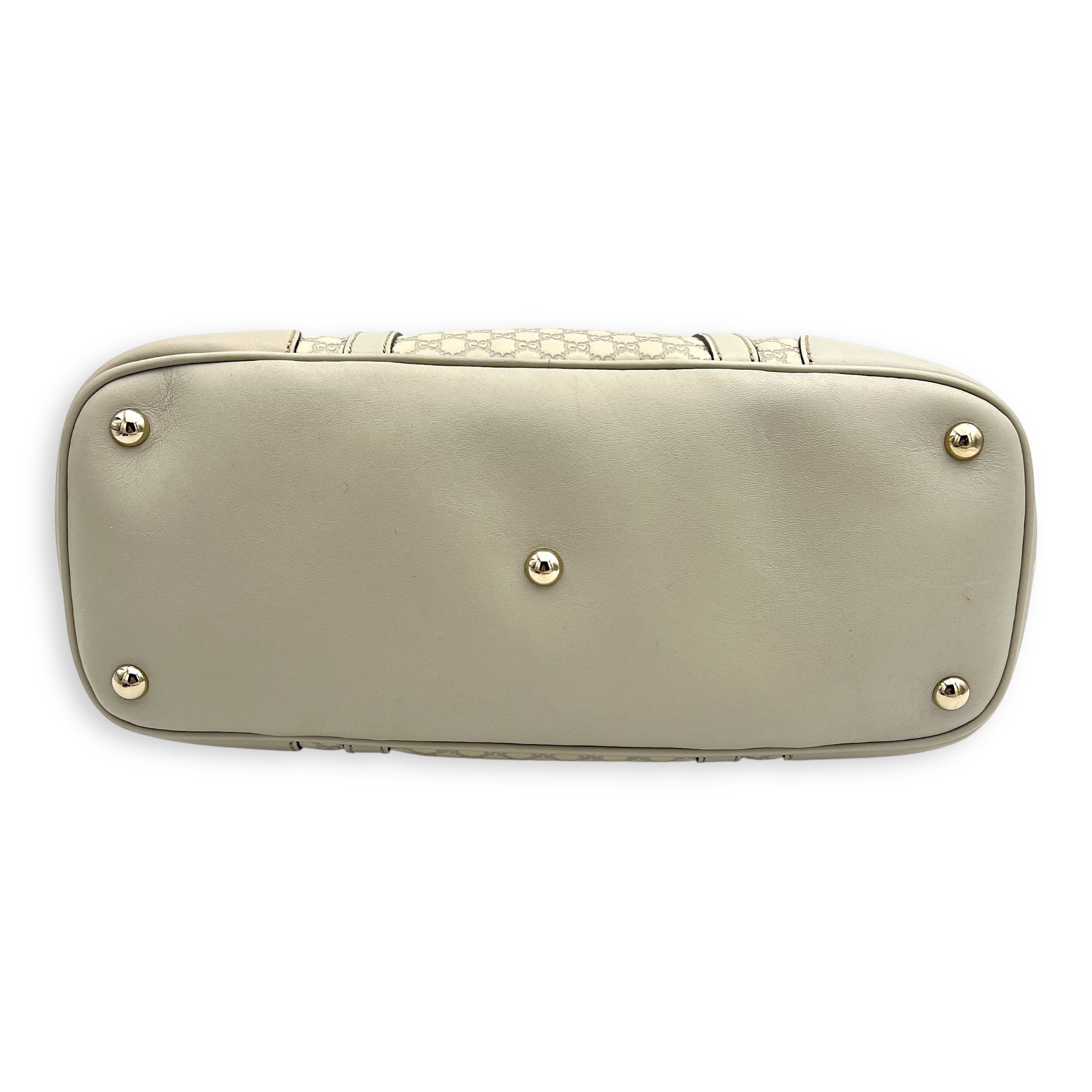 Guccissima Top Handle Bag White in Calfskin, Gold hardware