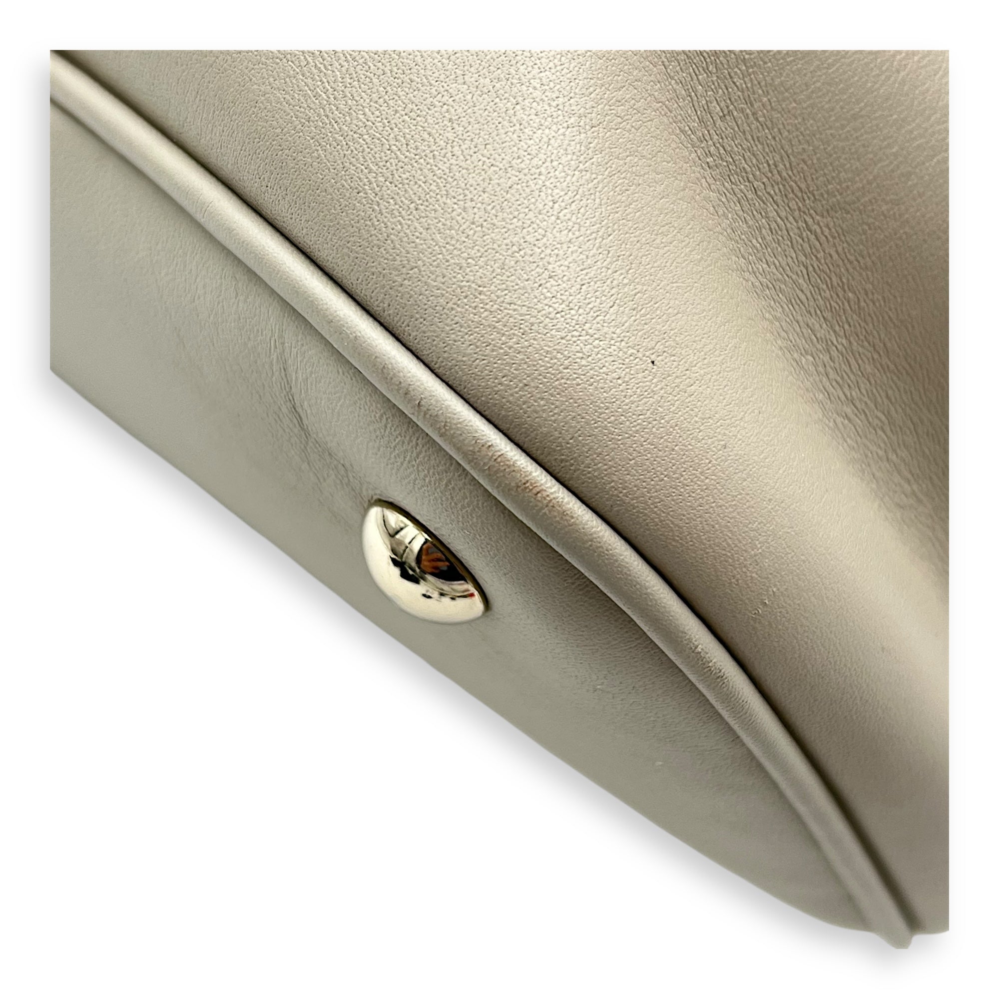 Guccissima Top Handle Bag White in Calfskin, Gold hardware