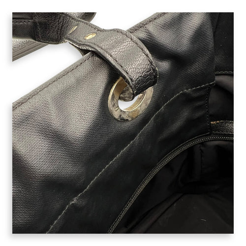 Biarritz Tote Bag Black in Coated Canvas, Silver hardware