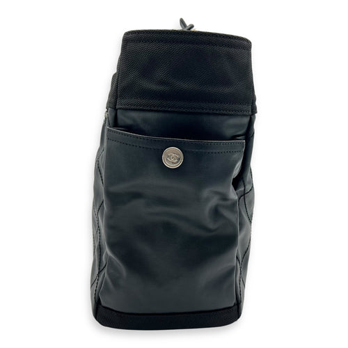 Biarritz Tote Bag Black in Coated Canvas, Silver hardware