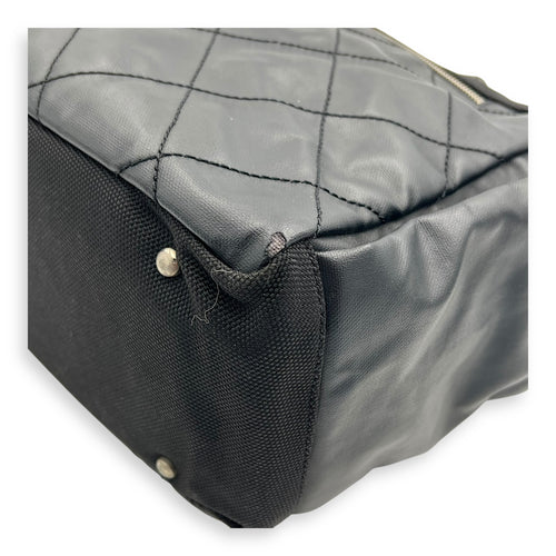 Biarritz Tote Bag Black in Coated Canvas, Silver hardware