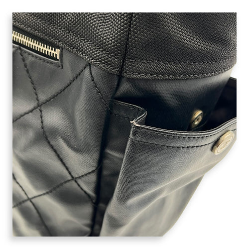 Biarritz Tote Bag Black in Coated Canvas, Silver hardware