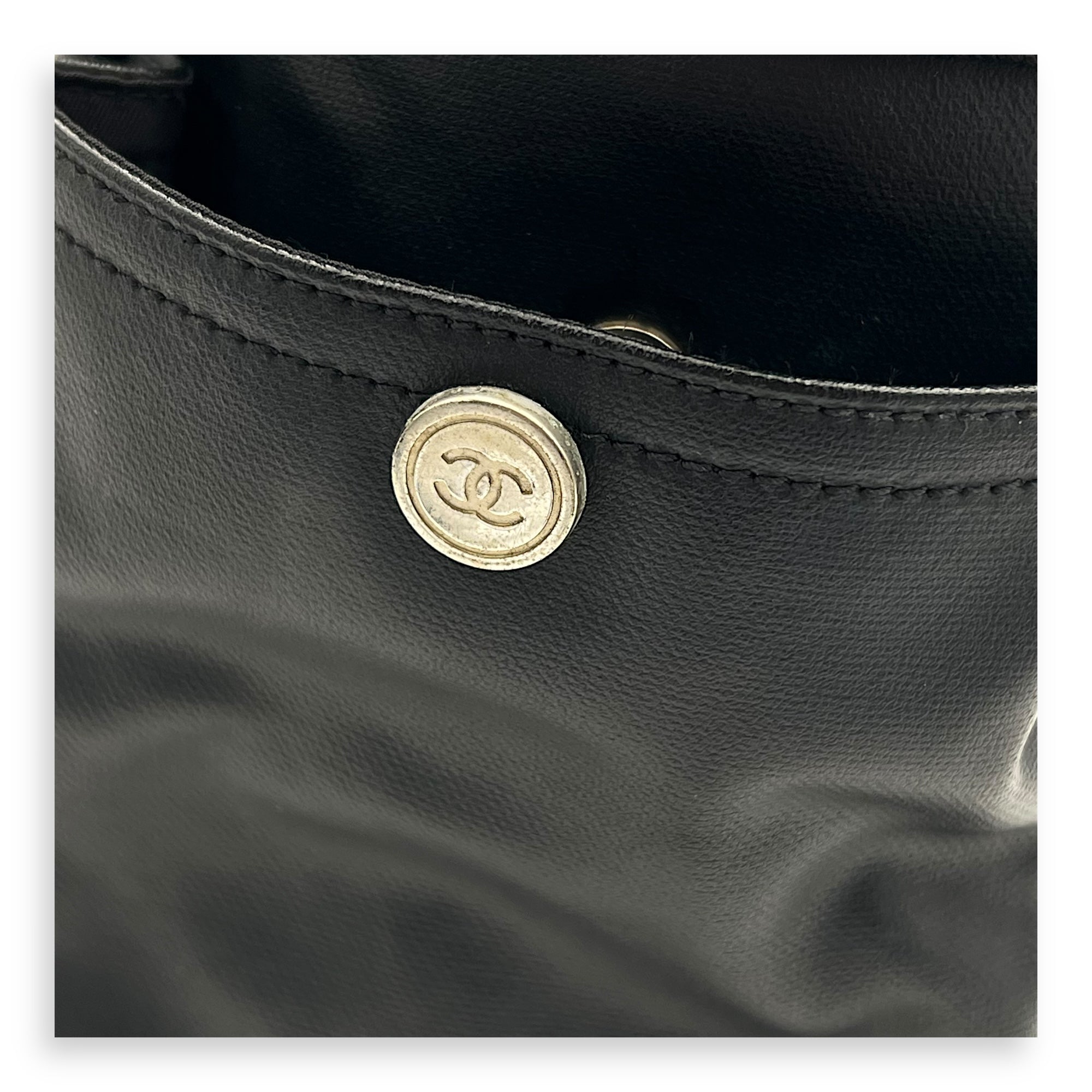 Biarritz Tote Bag Black in Coated Canvas, Silver hardware