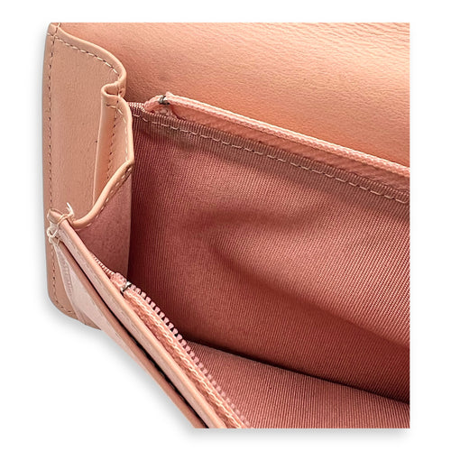 Boy Peach Wallet in Caviar Leather, Gold hardware