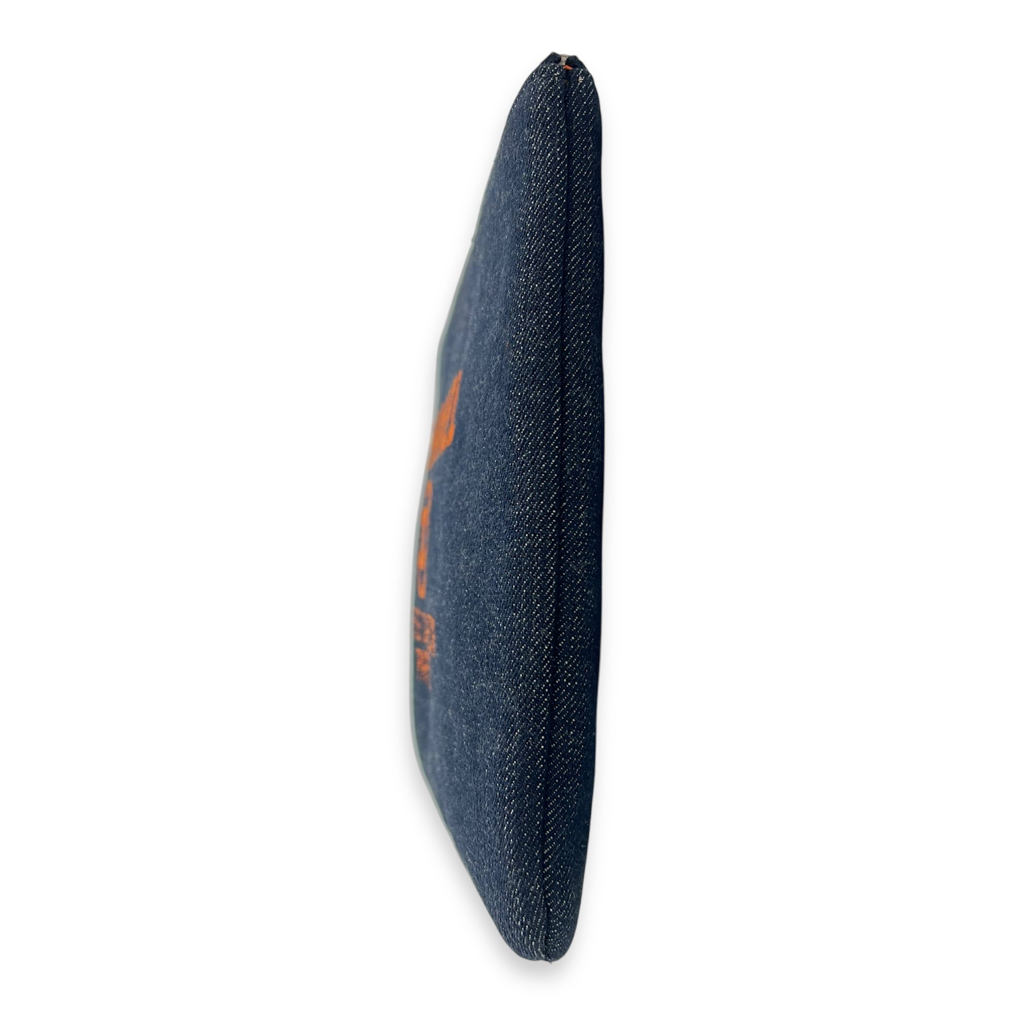 Deauville Pouch Blue in Denim, Silver hardware