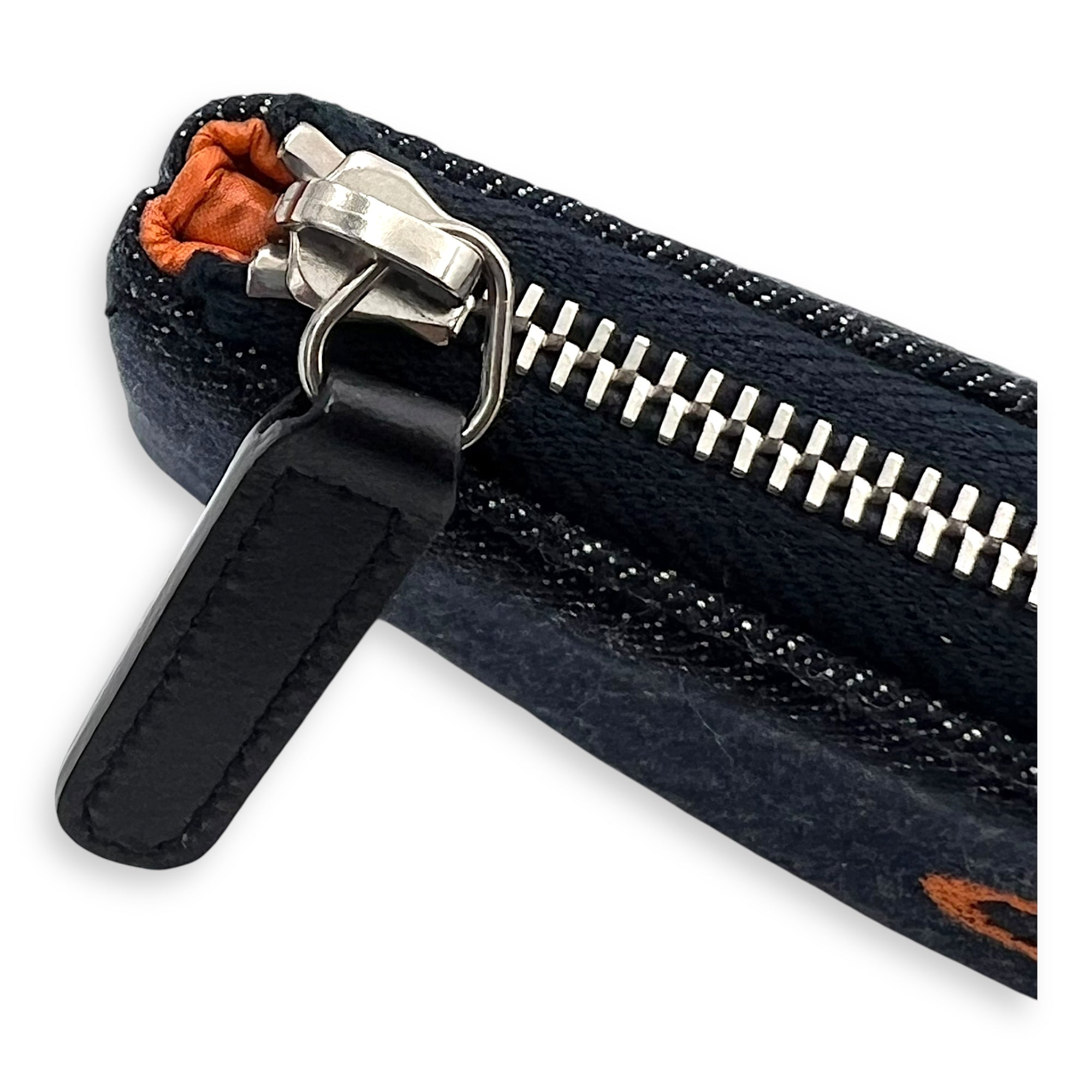 Deauville Pouch Blue in Denim, Silver hardware
