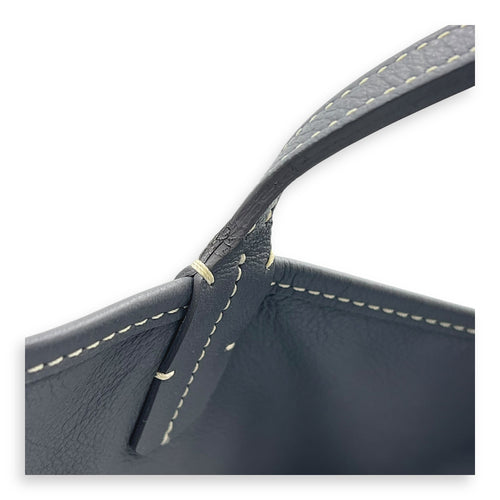 Anjou Top Handle Bag GM Grey in Coated Canvas, Silver hardware